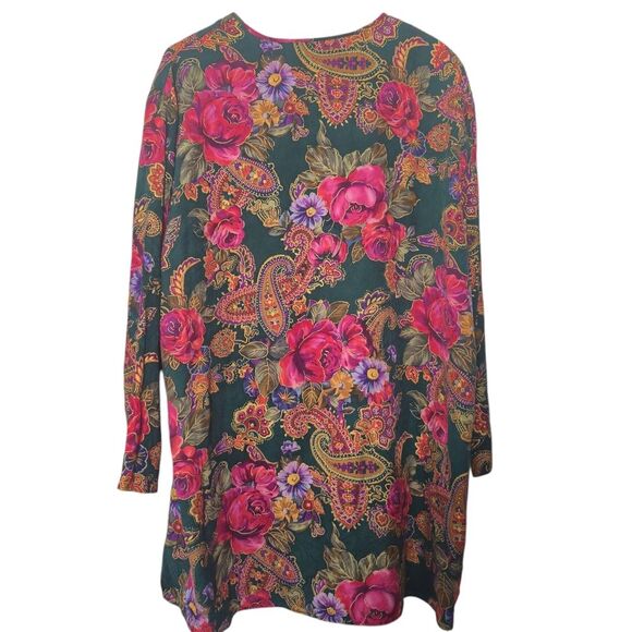 Victoria's Secret Floral Silk Pajama Top Vintage 90s Gold Label Floral Size L - Picture 2 of 5
